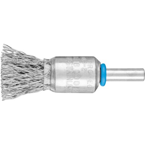 PFERD TOOLS POS Pinselbürste ungezopft PBU Ø15 mm Schaft-Ø6 mm Edelstahl-Draht-Ø0,35