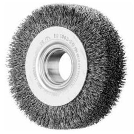 PFERD TOOLS POS Rundbürste breit ungezopft RBU Ø100x28xvariable Bohrung Stahl-Draht-Ø0,30 Schleifbock