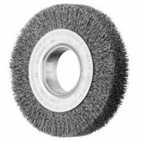 PFERD TOOLS POS Rundbürste breit ungezopft RBU Ø150x38xvariable Bohrung Stahl-Draht-Ø0,30 Schleifbock