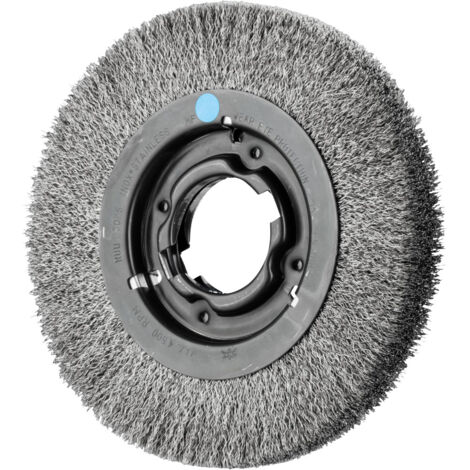 PFERD TOOLS POS Rundbürste breit ungezopft RBU Ø200x25xvariable Bohrung Edelstahl-Draht-Ø0,30 Schleifbock