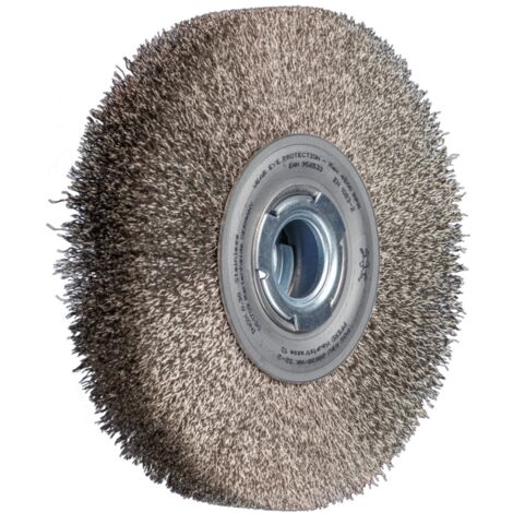 PFERD TOOLS POS Rundbürste breit ungezopft RBU Ø200x38xvariable Bohrung Edelstahl-Draht-Ø0,30 Schleifbock