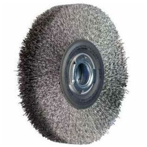 PFERD TOOLS POS Rundbürste breit ungezopft RBU Ø200x38xvariable Bohrung Stahl-Draht-Ø0,30 Schleifbock