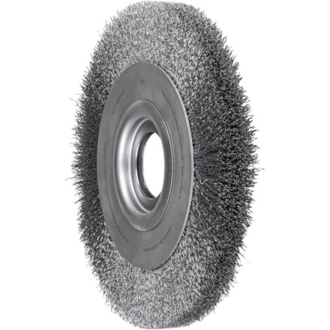 PFERD TOOLS POS Rundbürste breit ungezopft RBU Ø250x30xvariable Bohrung Stahl-Draht-Ø0,30 Schleifbock