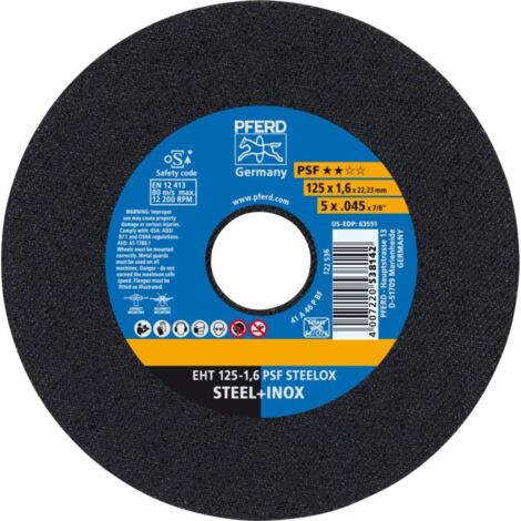 PFERD TOOLS PSF STEELOX 61721121 Disco di taglio dritto 125 mm 25 pz. Acciaio inox, Acciaio