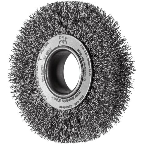PFERD TOOLS Rundbürste breit ungezopft RBU Ø100x20xvariable Bohrung Edelstahl-Draht-Ø0,30 Schleifbock