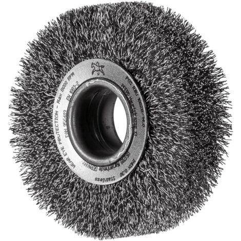 PFERD TOOLS Rundbürste breit ungezopft RBU Ø100x28xvariable Bohrung Edelstahl-Draht-Ø0,30 Schleifbock
