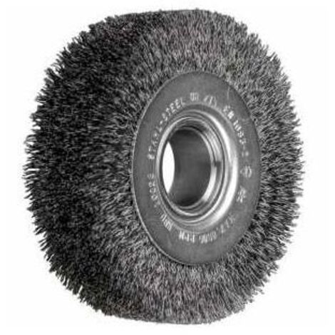 PFERD TOOLS Rundbürste breit ungezopft RBU Ø100x28xvariable Bohrung Stahl-Draht-Ø0,30 Schleifbock