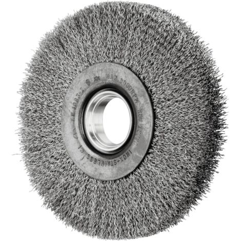 PFERD TOOLS Rundbürste breit ungezopft RBU Ø125x20xvariable Bohrung Edelstahl-Draht-Ø0,30 Schleifbock