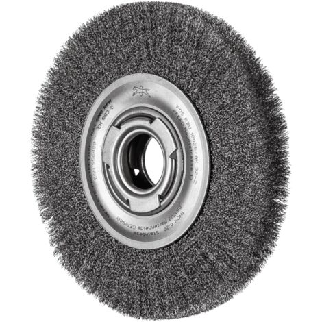 PFERD TOOLS Rundbürste breit ungezopft RBU Ø180x25xvariable Bohrung Edelstahl-Draht-Ø0,20 Schleifbock