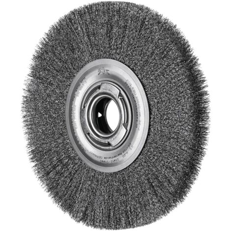 PFERD TOOLS Rundbürste breit ungezopft RBU Ø200x25xvariable Bohrung Stahl-Draht-Ø0,20 Schleifbock