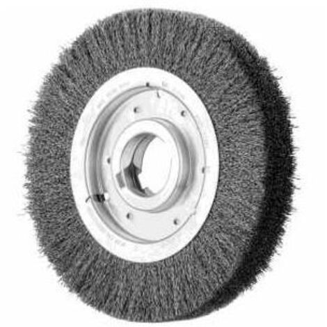 PFERD TOOLS Rundbürste breit ungezopft RBU Ø250x48xvariable Bohrung Stahl-Draht-Ø0,30 Schleifbock
