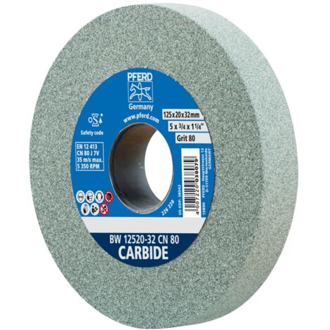 PFERD TOOLS Schleifbockscheibe Ø 125x20mm Bohrung-Ø 32 mm SiC80 für harte Materialien z.B. Hartmetall