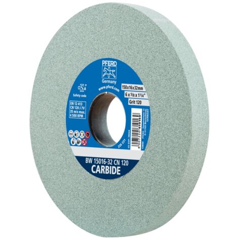 PFERD TOOLS Schleifbockscheibe Ø 150x16 mm Bohrung-Ø 32 mm SiC120 für harte Materialien z.B. Hartmetall