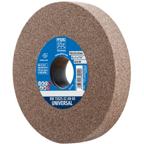 PFERD TOOLS Schleifbockscheibe Ø 150x25 mm Bohrung-Ø 32 mm A60 für universelle Schleifaufgaben