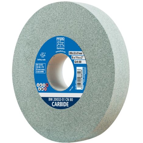 PFERD TOOLS Schleifbockscheibe Ø 200x32 mm Bohrung-Ø 51 mm SiC80 für harte Materialien z.B. Hartmetall