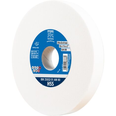 PFERD TOOLS Schleifbockscheibe Ø 250x32 mm Bohrung-Ø 51 mm A80 zum Schärfen von HSS-Bohrern