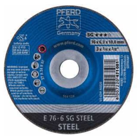 PFERD TOOLS Schruppscheibe E 76x6,3x10mm Leistungslinie SG STEEL für Stahl 10 Stk