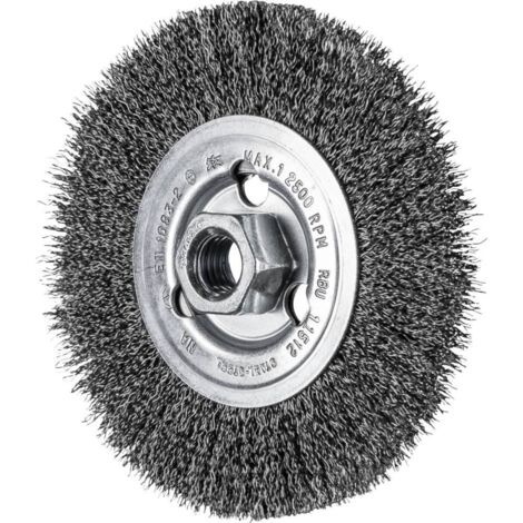 PFERD TOOLS Spazzola rotonda non zopft RBU Ø 115 x 12 mm M14 filo in acciaio Ø 0,30 per smerigliatrice angolare POS RBU