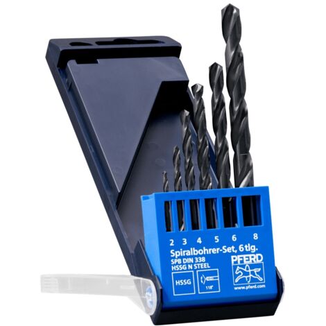PFERD TOOLS Spiralbohrer-Set 6-tlg. STEEL HSSG N DIN 338 universal