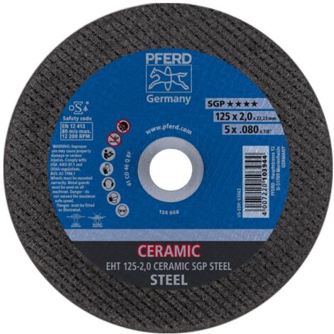 PFERD Trennscheibe EHT 125x2,0x22,23 mm gerade CERAMIC Speziallinie SGP STEEL für Stahl