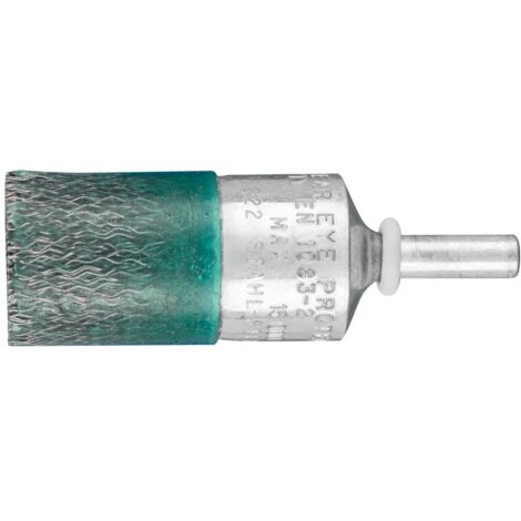 PFERD Vulkanisierte Pinselbürste weich ungezopft PBV Ø22 mm Schaft-Ø6 mm Stahl-Draht-Ø0,25