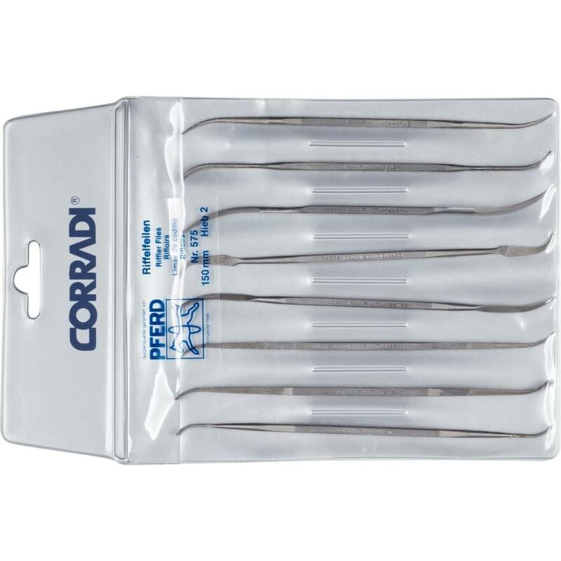 PFERD 19505754 SET de limes de précision 8 pièces Type 575 suisse Heb 2 moyen-fin Longueur 150 mm 1 pc(s) Y138482