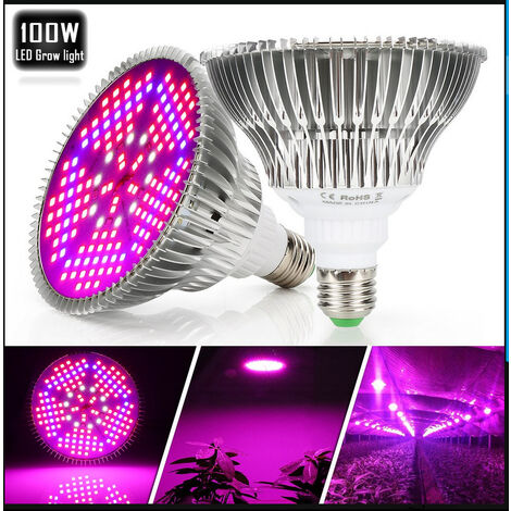 4X 28W E27 LED Pflanzenlampe Birne Grow Wachsen Lichter Full Spectrum Blumen DE 