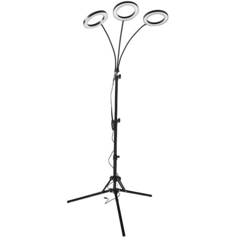 Pflanzenlampe mit 108 LEDs, Vollspektrum, 3-, 9- und 12-Stunden-Timer, 6 Helligkeitsstufen, höhenverstellbar, für Zimmerpflanzen, EU-Stecker, 3 Leuchtenköpfe, 28 W