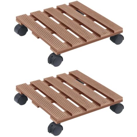 Pflanzenroller 2 Stk. Braun 30x30x7,5 cm WPC