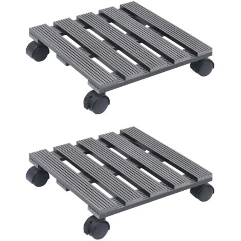 Pflanzenroller 2 Stk. Grau 30x30x7,5 cm WPC vidaXL