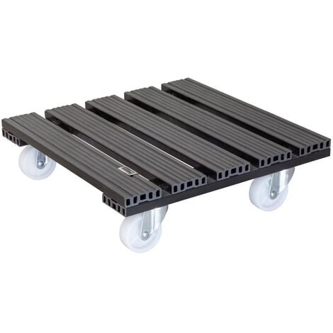 WAGNER-SYSTEM Pflanzenroller WPC 38,5 x 38,5 x 11 cm I Außen + Innenbereich I Tragkraft 120 kg