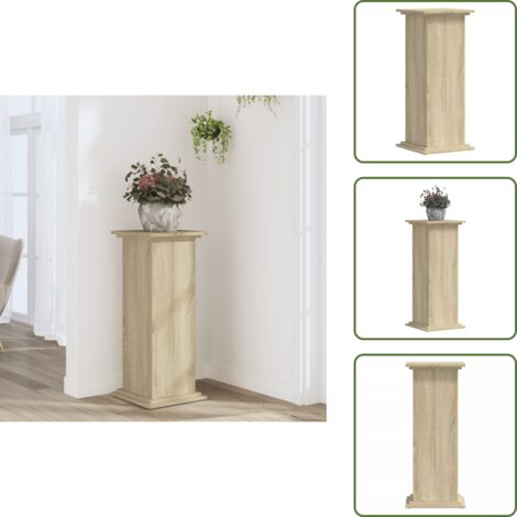 Pflanzenständer Sonoma-Eiche 33x33x80 cm Holzwerkstoff - Pflanzenständer - Blumenständer - Pflanzensäule - Blumensäule