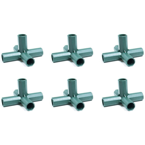 Pflanzenstütze, Mano, Gartenmodell, mit grünen PP-Verbindern für 16 mm Holz, 6er-Packung für Kletterobst und -gemüse.
