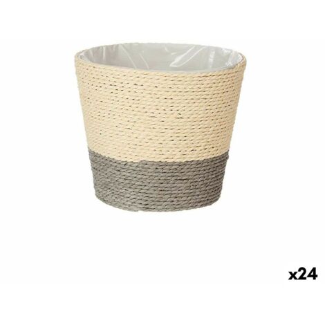 Pflanzgefäß 15 x 15 x 14 cm naturgraues Kunststoffseil (24 Stück)
