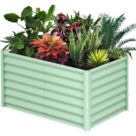 Pflanzgefäß aus verzinktem Metall, für Gartenarbeit, Outdoor,182x91x60cm, Pflanzkasten, Hochbeet, langer Gemüseabstand, Kräuter-Hochbeete für Container-Gartenarbeit,Olivgrün