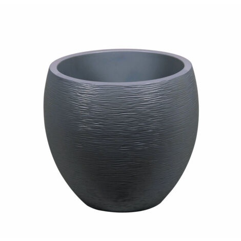 Pflanzgefäß Graphit Egg, anthrazit, wasserdicht, robust D 50 x H 45 cm
