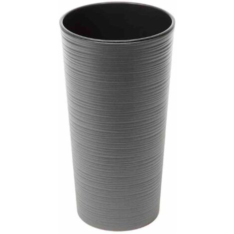 Pflanzgefäß LOCON GROOVE, anthrazit Rillenoptik, Ø 25 x 46,5 cm Kunststoffgefäß mit Einsatz