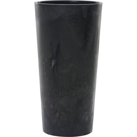 Pflanzgefäße LOCON STONE schwarz Betonoptik, 30 x 57 cm Kunststoffgefäß mit Einsatz