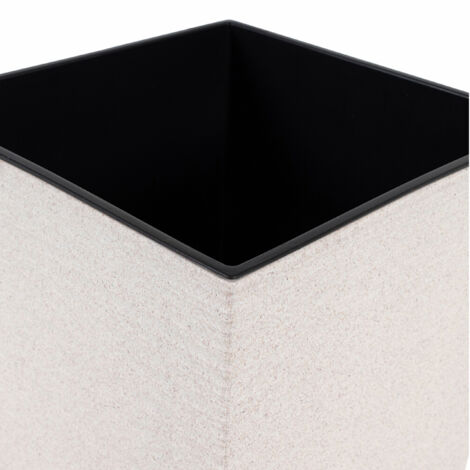 Pflanzgefäße NIZZA GROOVE creme Rillenoptik, 40 x 41 cm Kunststoffgefäß mit Holzfaseranteil und Einsatz