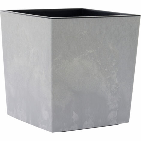 Pflanzgefäße NIZZA STONE grau Betonoptik, 25 x 26 cm Kunststoffgefäß mit Einsatz