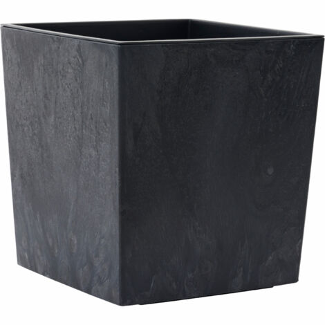 Pflanzgefäße NIZZA STONE schwarz Betonoptik, 25 x 26 cm Kunststoffgefäß mit Einsatz