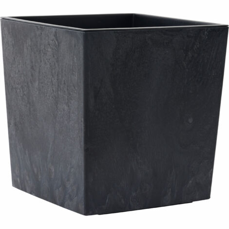 Pflanzgefäße NIZZA STONE schwarz Betonoptik, 25 x 26 cm Kunststoffgefäß mit Einsatz