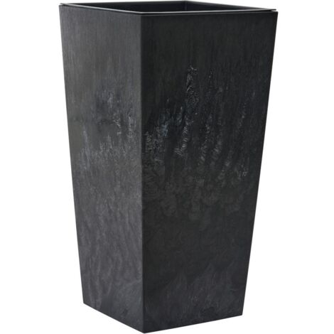 Pflanzgefäße NIZZA STONE schwarz Betonoptik, 40 x 75 cm Kunststoffgefäß mit Einsatz