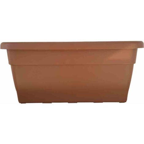 Pflanzkasten 60 x 30 x 25,7 cm, terracotta Rechteckiges Kunststoffgefäß mit Bodenlöchern