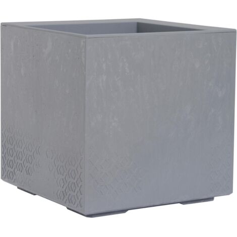 Pflanzkasten FARO STONE grau Betonoptik, 40 x 40 cm Kunststoff