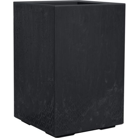 Pflanzkasten FARO STONE schwarz Betonoptik, 40 x 40 x 60 cm Kunststoff
