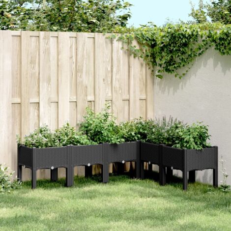 Pflanzkasten mit Beinen Schwarz 160x120x42 cm PP vidaXL758635