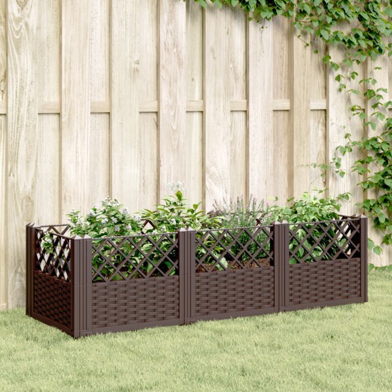 Pflanzkasten Mit Erdspießen Braun 123, 5x43, 5x43, 5 Cm Pp Vidaxl