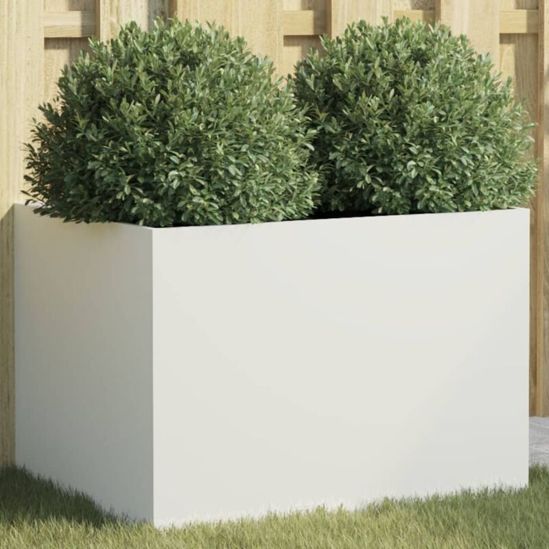Pflanzkübel Weiß 62x47x46 Cm Stahl Vidaxl