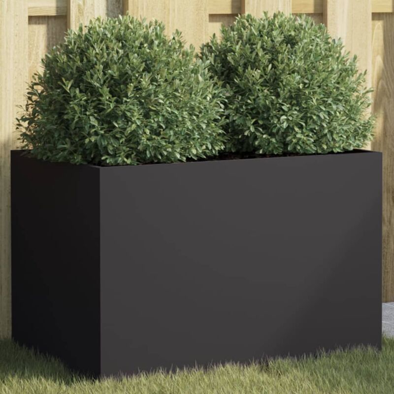 Pflanzkübel Schwarz 62x40x39 Cm Stahl Vidaxl